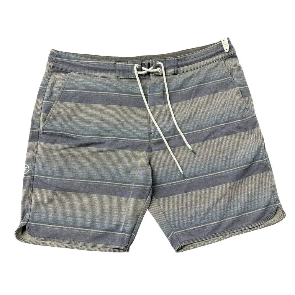 Vissla Sofa Surfer‎ Shorts Men’s XL Board Hybrid Swim trunks Blue Stripes Casual